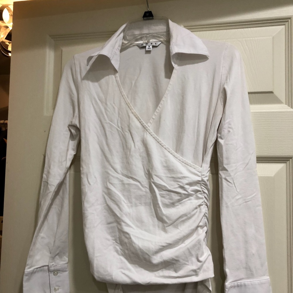 PRICE DROP! Cabi white ruched top